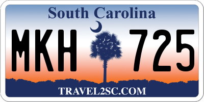 SC license plate MKH725