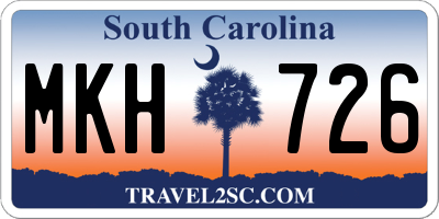 SC license plate MKH726