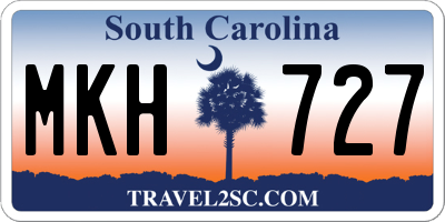 SC license plate MKH727