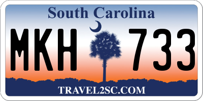 SC license plate MKH733