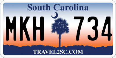 SC license plate MKH734