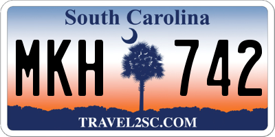 SC license plate MKH742