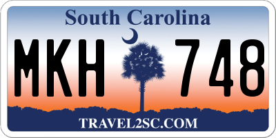 SC license plate MKH748