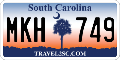 SC license plate MKH749
