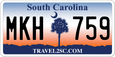 SC license plate MKH759