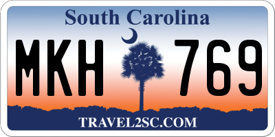 SC license plate MKH769