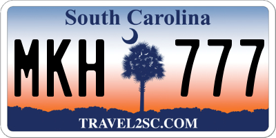 SC license plate MKH777