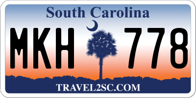 SC license plate MKH778
