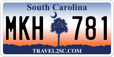 SC license plate MKH781