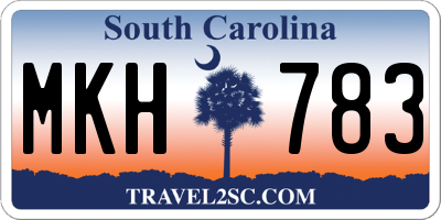 SC license plate MKH783