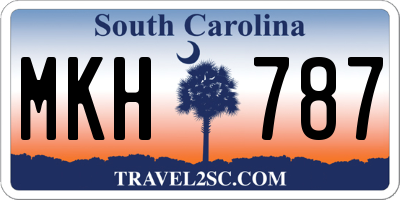 SC license plate MKH787