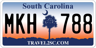 SC license plate MKH788