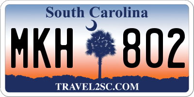 SC license plate MKH802