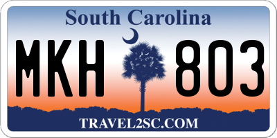 SC license plate MKH803