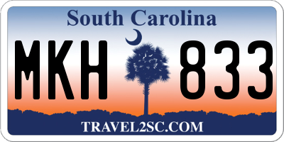 SC license plate MKH833