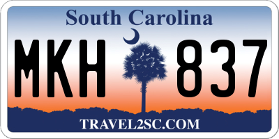 SC license plate MKH837
