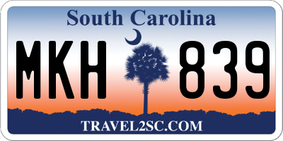 SC license plate MKH839