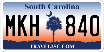 SC license plate MKH840