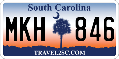 SC license plate MKH846
