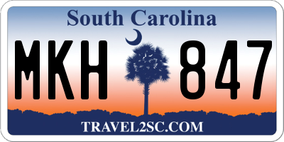 SC license plate MKH847