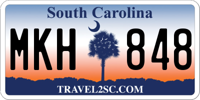 SC license plate MKH848