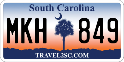 SC license plate MKH849