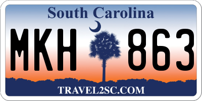SC license plate MKH863