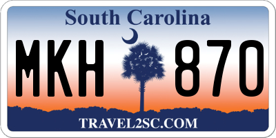 SC license plate MKH870
