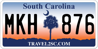 SC license plate MKH876