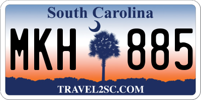 SC license plate MKH885