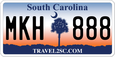 SC license plate MKH888
