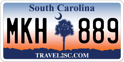 SC license plate MKH889