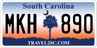 SC license plate MKH890