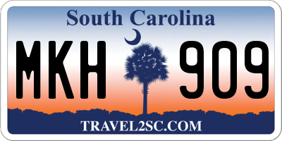 SC license plate MKH909
