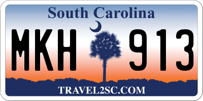 SC license plate MKH913