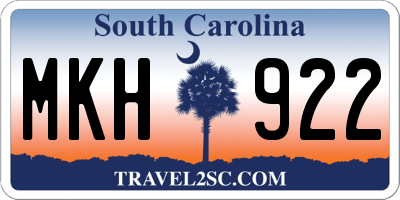 SC license plate MKH922