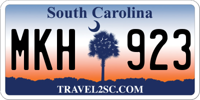 SC license plate MKH923