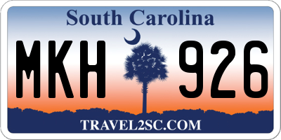 SC license plate MKH926