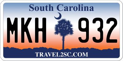SC license plate MKH932