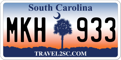 SC license plate MKH933
