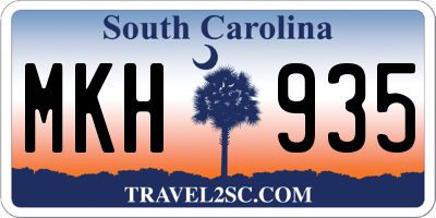 SC license plate MKH935