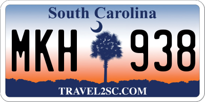 SC license plate MKH938