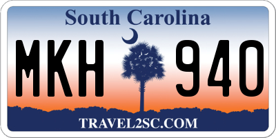 SC license plate MKH940
