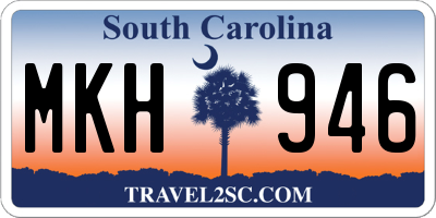 SC license plate MKH946