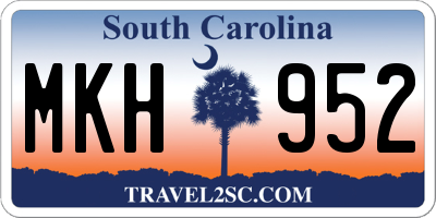 SC license plate MKH952