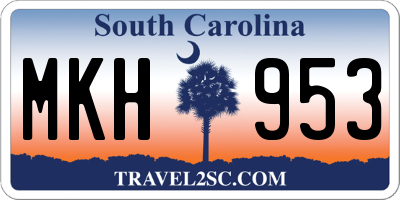 SC license plate MKH953