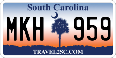 SC license plate MKH959