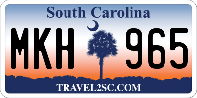 SC license plate MKH965