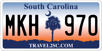 SC license plate MKH970