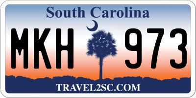 SC license plate MKH973
